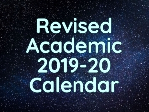 Calendar revision for 2019-2020 academic year
