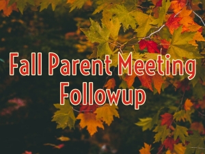 Parent Meeting Followup