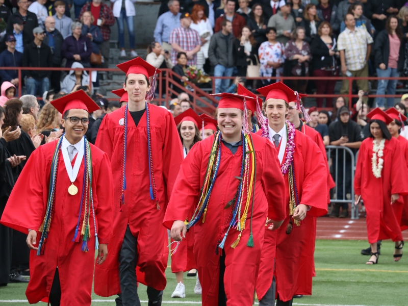 Students Walking During Graduation McMinnville School District