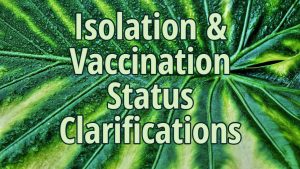 Clarification on “up-to-date” vaccinations and isolation